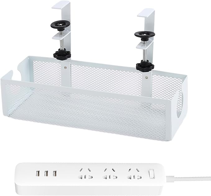 Cable Management Under Desk Tray,Non Drilling Space Saving Organizer - Under The Desk Cable Management | for Family Friends Students Adults Men Women Home Indoor Office Study Kitchen