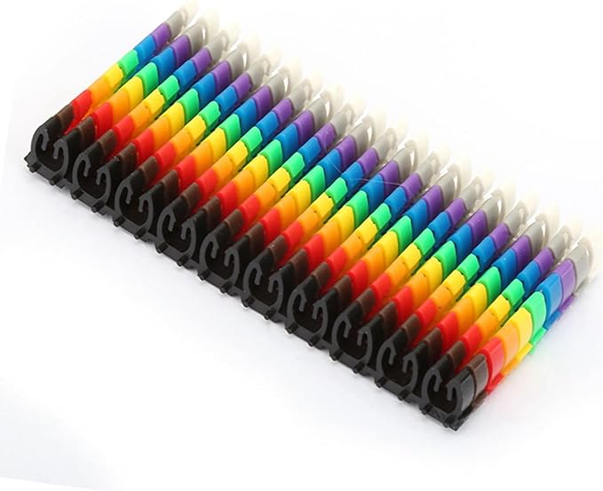 Clip-on String Wire Marking Boxed Plastic Digital Number Wire Label Tube Set Colorful Cable Marker (100PCS -2.5MM)