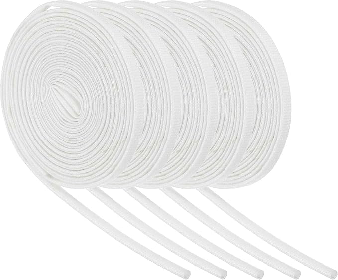 MECCANIXITY 5Pcs Wire Insulation Braid Fire Sleeve,9.8Ft-2mm ID White, High Temp Silicone Coated Fiberglass Sleeving for Automotive Hose Lines Electrical Wiring