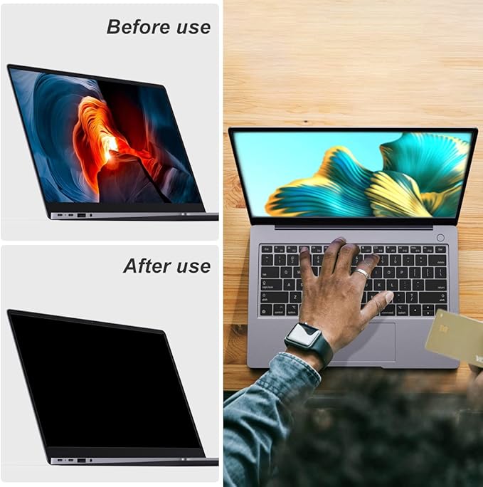 JEAPKA Laptop Privacy Screen Filters 15.6 Inch 16:9 Aspect Privacy Filter for 15.6 Inch Widescreen Laptop Anti-Scratch Protector Film for Data Confidentiality Anti-Glare Laptop Screen Protector
