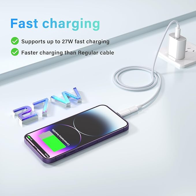 USB C Type C to Lightning Adapter MFi Certified 4 Pack 27W Fast Charging Support Data Sync,Lightning to USB Type C Cable Adapter for iPhone/iPad/for Airpods,with Anti-Lost Loop,Not for Audio/OTG