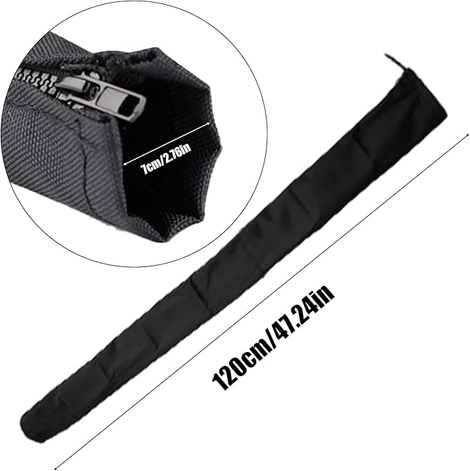 HSOKEW 2Pc Outboard Motor Cable Sleeve with 100pcs Nylon Cable Tie, 47 Inch Long Zippered Rigging Sleeve Trolling Motor Sleeve Trolling Motor Cable Organizer Sleeve for Cover Wire Extension Cord