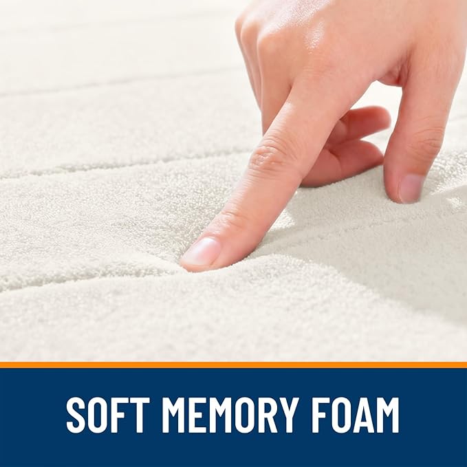 OLANLY Memory Foam Bath Mat 44x32, Super Soft Absorbent Bathroom Rugs, Quick Dry, Machine Washable Shower Floor Rugs, Bathmat Carpet, Bathroom Home Decor Accessories, Ivory