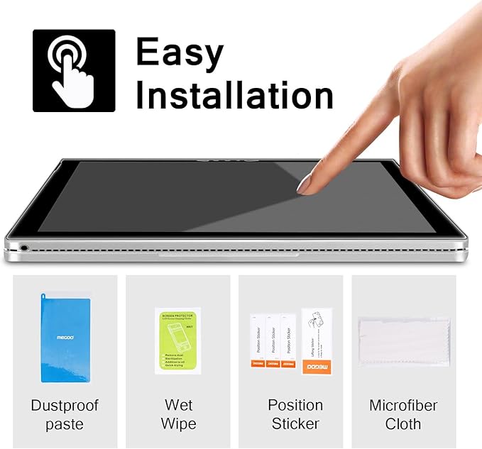 Megoo [2-Pack Screen Protector for Surface Pro 6, Friendly Touching/Easy Installation/High Sensitivity/HD Clear Tempered Glass, Compatible for Microsoft New Surface Pro 6 Pro 5/4 12.3 Inch