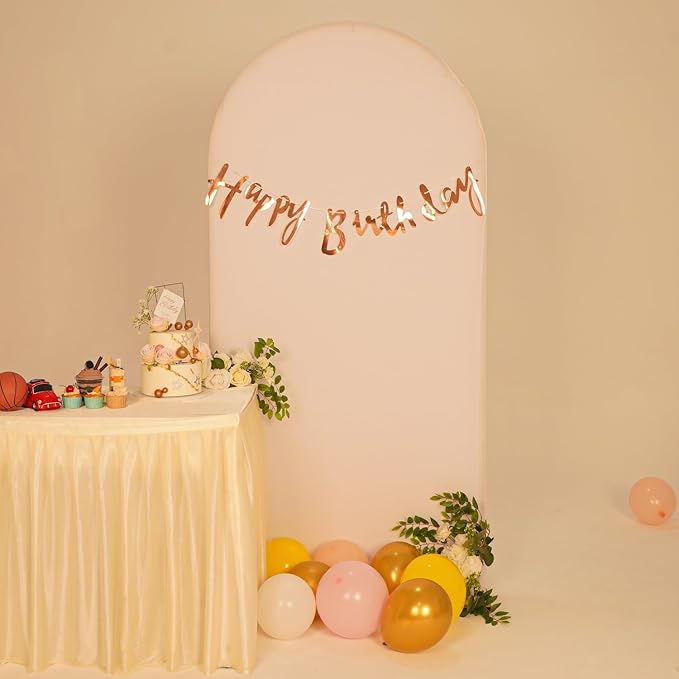 Vincidern 6.6FT Wedding Arch Backdrop Stand and White Cover Set, Metal Backdrop Arch Stand and Cover for Birthday Parties, Baby Showers, Graduation, Event Decorations