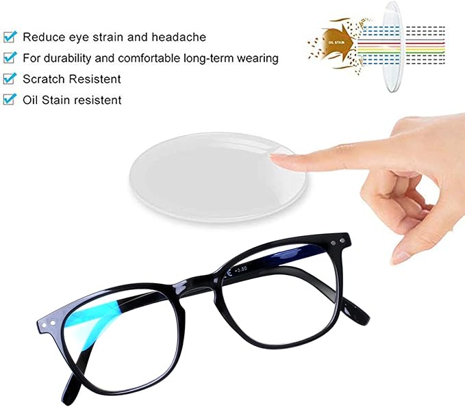 Henotin 3 Pack Blue Light Blocking Reading Glasses,Spring Hinge Computer Readers for Men Women,Anti UV Ray Filter Eyeglasses (3 Pairs Black, 2.00)