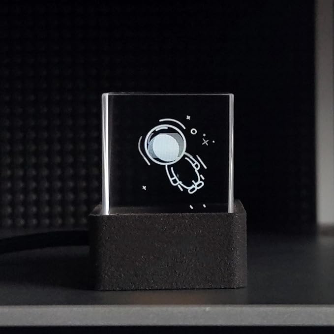 Hamwesh LED Holographic Photo Display, WiFi Smart Weather Station Digital Time Clock with GIF Animations and Custom Photo Album Player Creative Cool Desktop Decor for Car