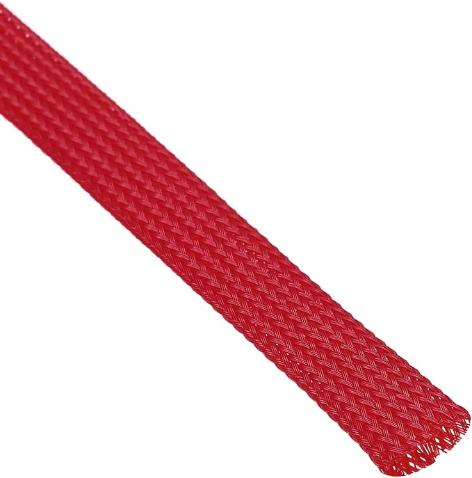 uxcell PET Expandable Sleeving 10ft 1/2" Red Cable Management Sleeve Cord Organizer for Wrap Protect Cable