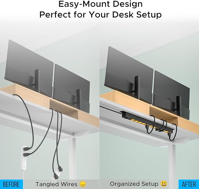Mountable Long Power Strip, 2100 Joules Heavy Duty Surge Protector Power Strip, Slim Metal Power Bar with 6ft 14AWG Cord, 12-Outlet, ETL Listed,for Wall Mount, Under Desk, Garage, Workshop, and Office