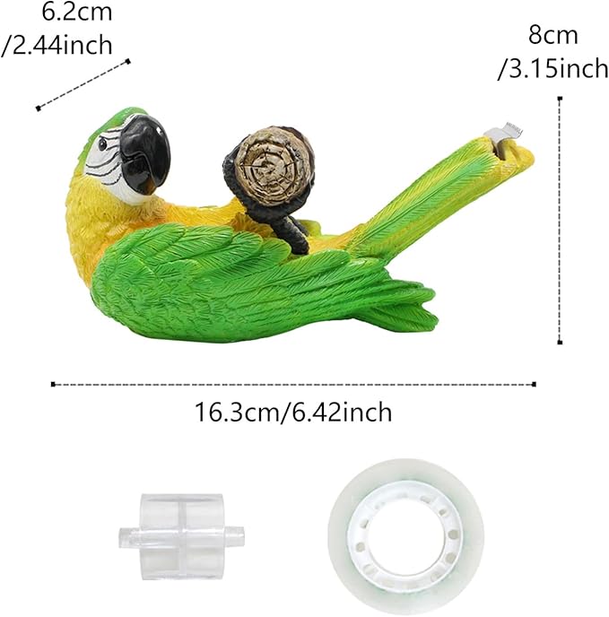 Animal Tape Dispenser - Parrot Design Desktop Organizer, School Office Sculpture Decor, Cute Tape Holder, Fun Office Stationery | Comes with 1 Roll for School Desk Accessories Home Kids Teens Adults