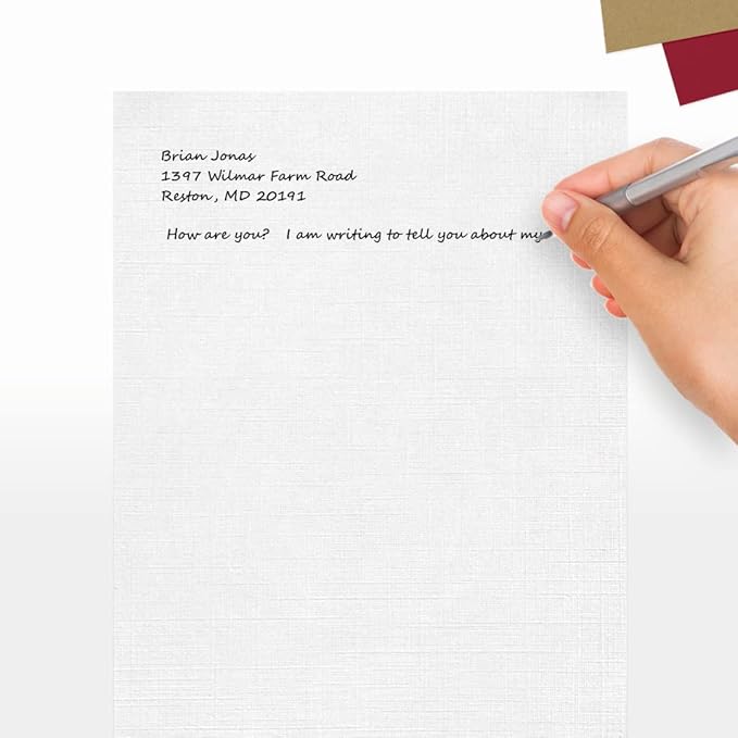 LUXPaper 8.5" x 11" Paper | Letter Size | White Linen | 24lb. (60lb. Text) | 250 Qty