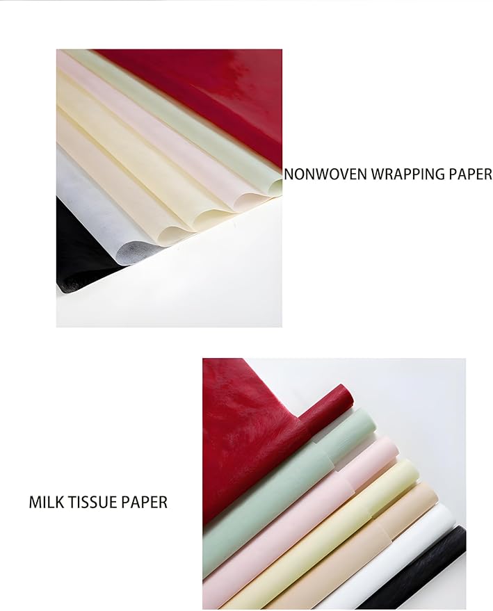 96 Sheets Tissue Flower Wrapping Paper Cotton Wrapping Flower Paper Withdrawable Lining Paper Non-woven Waterproof Floral Bouquet Wraps For Florist Packaging Arrangement (Peach Pink)