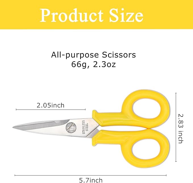 Electricians Scissors Fiber Optic, Electrical Scissor, Heavy-Duty Cable Cutters, 6 inch All Purpose Scissors for Crafting Office,Yellow (1)
