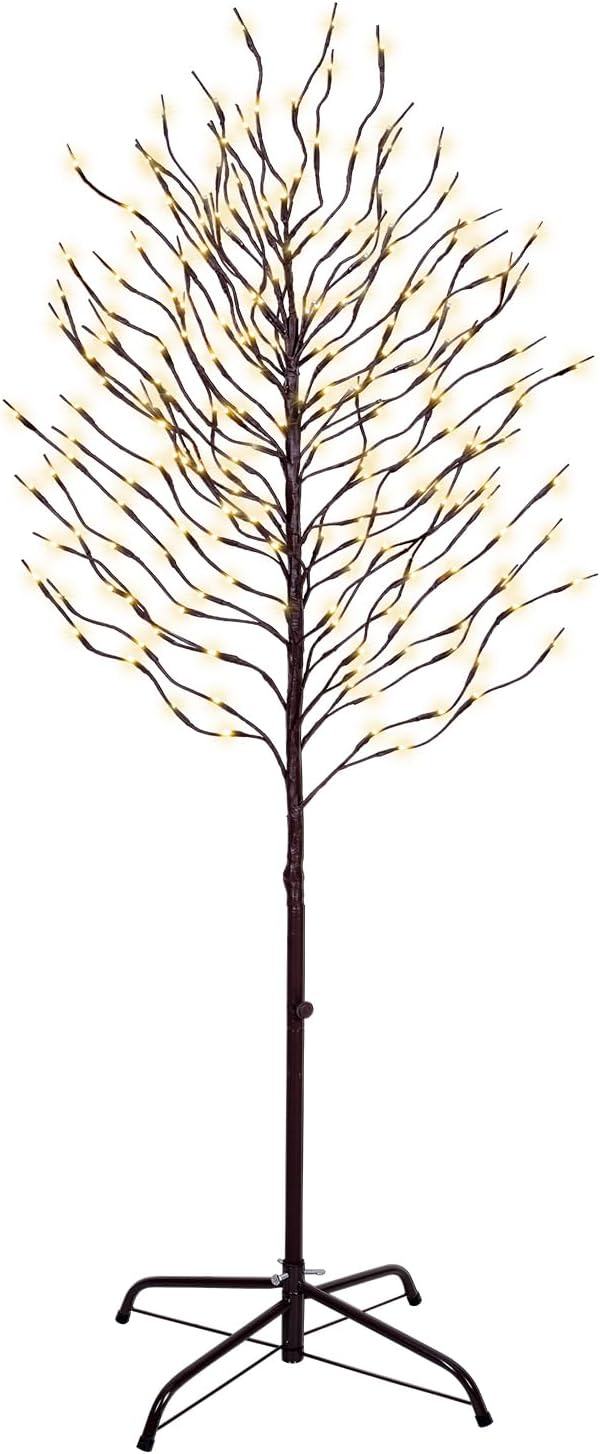 Star Light Trees, 5ft Lighted Branches with Warm White Fairy Lights, Indoor Outdoor Christmas & Wedding Decor (Brown Branch Star Trees)
