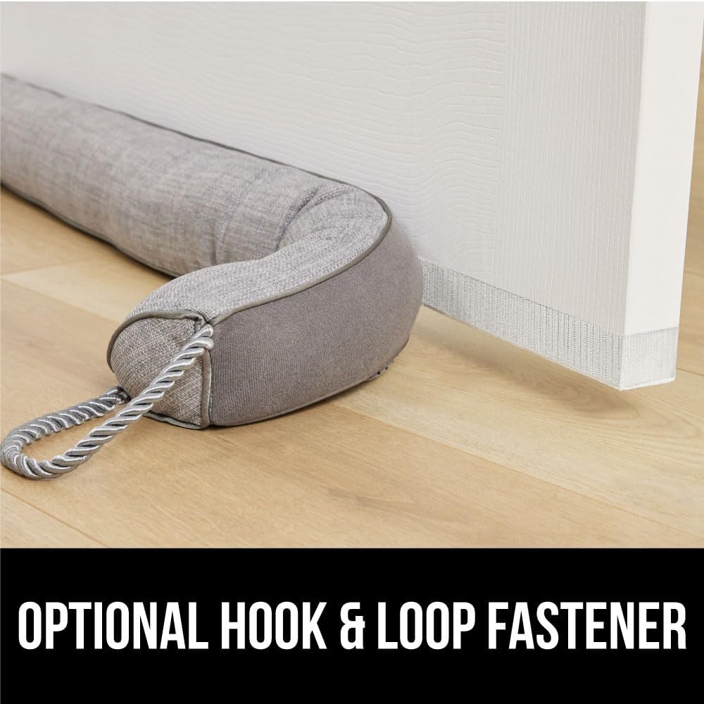 GORILLA GRIP Door Draft Stopper for Bottom of Doors, Weather Stripping Seal Blocks Hot Air, Noise, Bugs, Keeps Cold AC in, Sound Proofing Easy Install Gap Filler, Home Essentials, 38 Inch, Slate Gray
