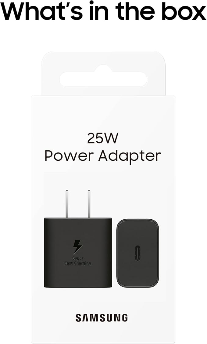 Samsung 25W Wall Charger Power Adapter, Cable Not Included, Super Fast Charging, Compact Design, Energy Efficient, Compatible with Galaxy and USB Type C Devices, Black