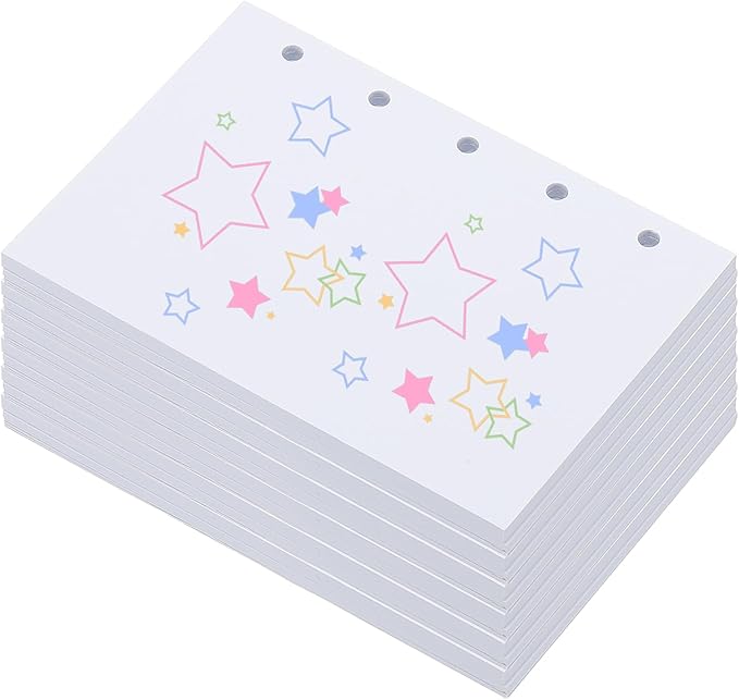 PATIKIL Colored Loose Leaf Paper, 4.1" x 3"(A8) 300 Sheets 5 Holes Punched 150GSM Blank Binder Refill Paper Supplies for Office Note Taking Teacher Planner Journal Notebook, White