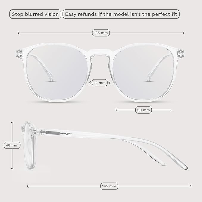 IBOANN Blue Light Glasses for Woman/Men, Fashion Blue Light Glasses Men, Fake Glasses Help Reduce Screen Fatigue