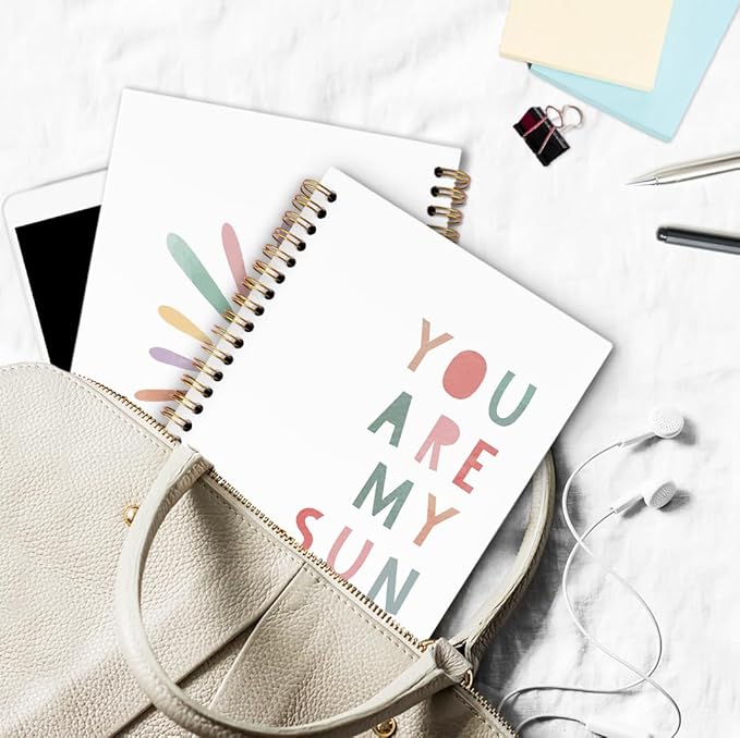 dvhdajed Boho Sunshine Inspirational Spiral Notebook, You Are My Sunshine Journaling Notebooks, Positive Affirmation Spiral Journal for Kids, Motivational Office School Supplies Gifts, 5.5x8.3 In