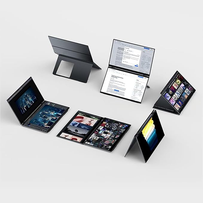 EHOMEWEI X1 Portable Foldable 2K Dual Monitor, 16"*2 Laptop Expansion Screens 60Hz 1920 * 1200 sRGB, 100DCI-P3 HDR for Working/Gaming/Travel, Phone/Switch/Windows MacOS