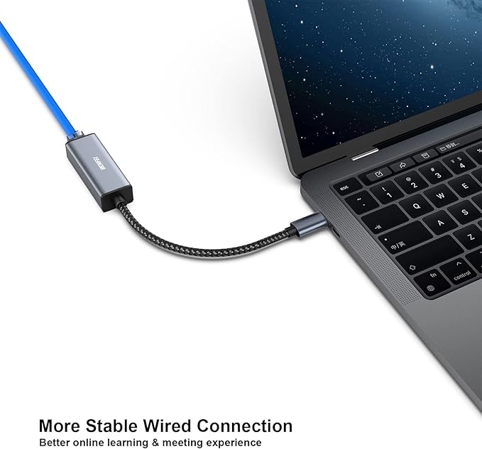 BENFEI USB-C to Ethernet Adapter, USB Type-C (Thunderbolt 3/4) to RJ45 Gigabit Ethernet LAN Network Adapter Compatible with iPhone 15 Pro/Max, MacBook Pro/Air 2023, iPad Pro,iMac, S23, XPS 17 and More