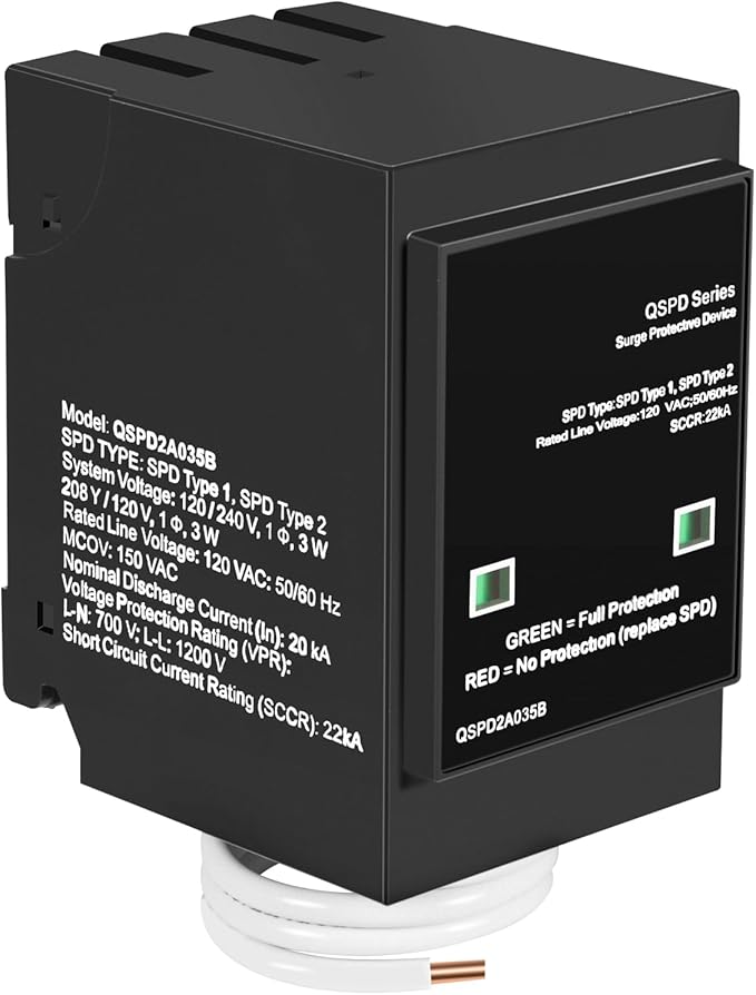 Replacement for Siemens QSPD2A035B 1-Phase 3-Wire Surge Protection Device, 120/240 VAC, 35 kA SCCR, 2 Poles