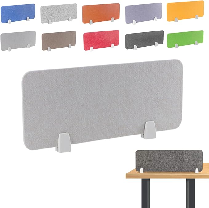Felt-Covered Panels, soundproof Desk dividers, Removable Acoustic Desk partitions with Two Clips, Suitable for Installation as Privacy Screens in Offices, Studies, classrooms and librari G 11.8x15.8"