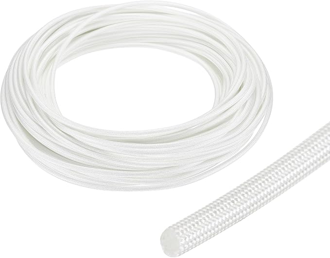 uxcell Insulation Cable Protector,3mm/0.12 Inch-20m/66 Feet High Temp Fiberglass Sleeve White