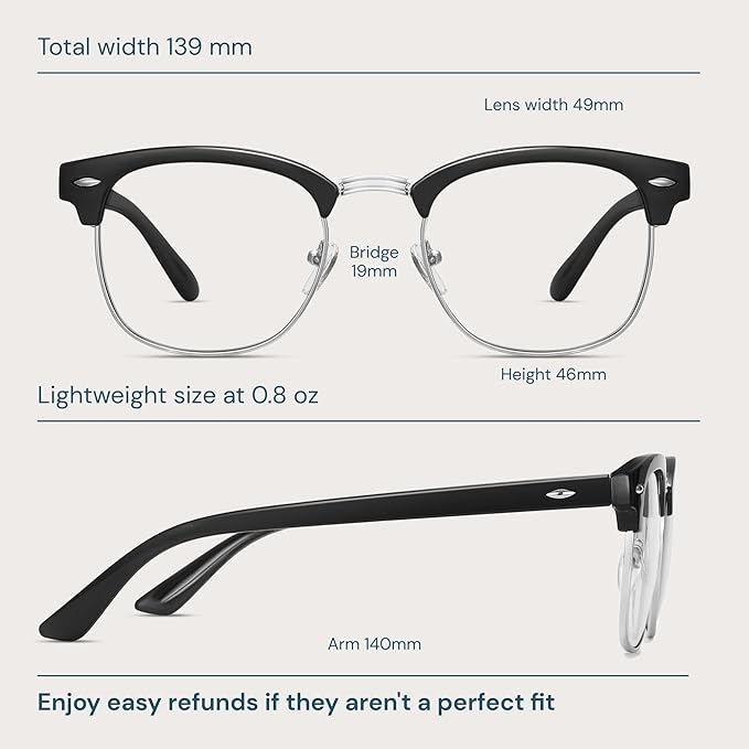 racico Computer Blue Light Blocking Glasses Blue Light Glasses Men Women, Anti Blu-Ray Gaming Glasses Lenses