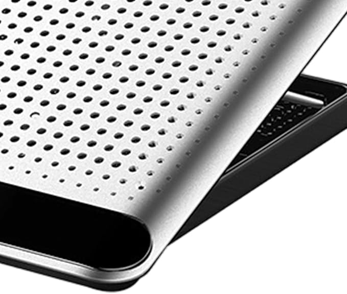 Adjustable Laptop Fan Stand, 35x26x2.3cm Aluminum Alloy Quiet Cooler Riser, Computer, Laptop, Keyboard, Phone, Tablet, Book, Desk, Home, Dorm, Office