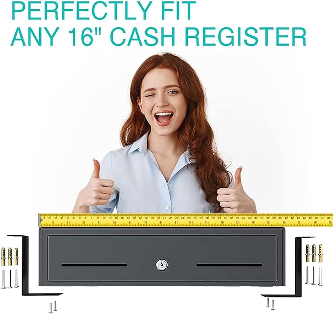 TidyFriend Cash Drawer Under Counter Mounting Brackets - Heavy Duty Steel Mounting Brackets for Installation of 16" Cash Registers Drawer Under The Counter (1)