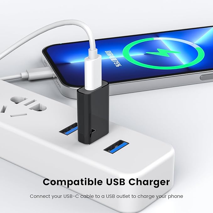 MOSWAG USB to USB C Adapter, USB C Female to USB Male Adapter Compatible with Apple MagSafe Watch 9/8/7/SE/Ultra, for iPhone 15 14 13 12 Mini Pro Max,iPad,Galaxy Note,Pixel,CarPlay,Wall Plug