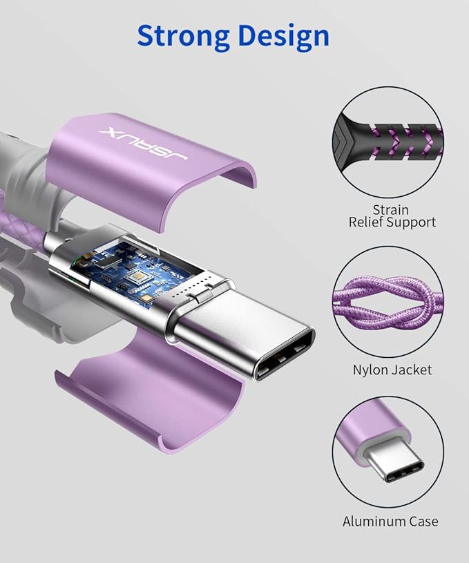 USB Type C to 3.5mm Female Headphone Jack Adapter, JSAUX USB C to Aux Audio Dongle Cable Cord Compatible with iPhone 17 Pro Max/16 Pro/15 Plus, Samsung Galaxy S23/S22/S21 Ultra, iPad Pro, Pixel Purple