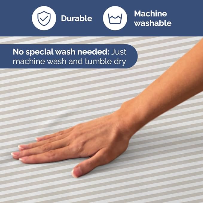 Light Grey and White Striped Sheets - 1 Flat & 1 Fitted Sheet & 2 Pillowcases w/ Deep Pockets - Wrinkle & Fade Resistant, Ultra-Soft, Breathable & Cooling - Luxury Pinstripe Bedding - Full Size