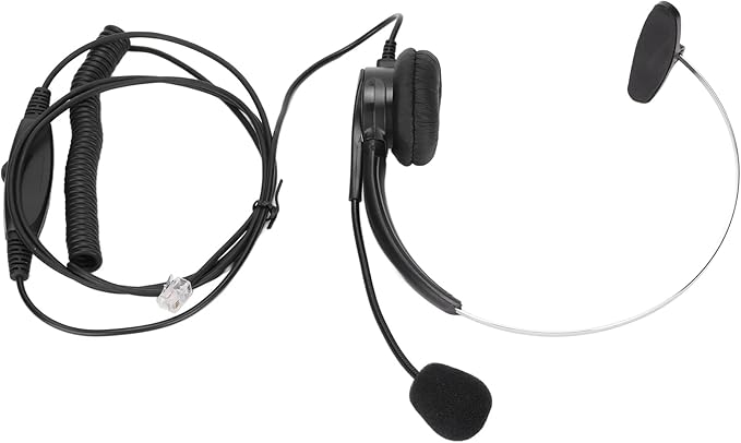 SparkFeng RJ9 Telephone Headset, Professional Call Center Headset with Noise Reduction Microphone, Wired Office Headset for Customer Service, Lightweight Comfortable Earphones with Adjustabl