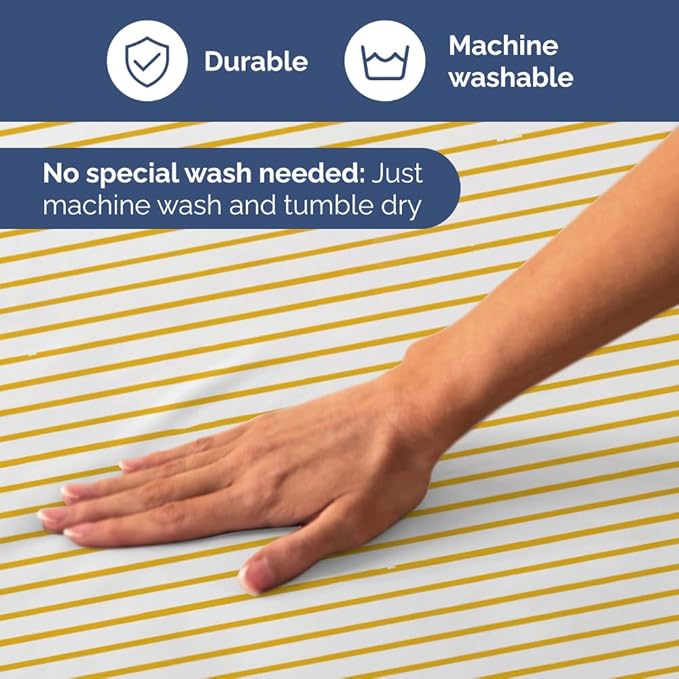 Yellow Striped Sheets - 1 Flat & 1 Fitted Sheet & 2 Pillowcases w/ Deep Pockets - Cozy, Wrinkle & Fade Resistant - Ultra-Soft, Comfy, Breathable & Cooling - Luxury Pinstripe Bedding - Full Size