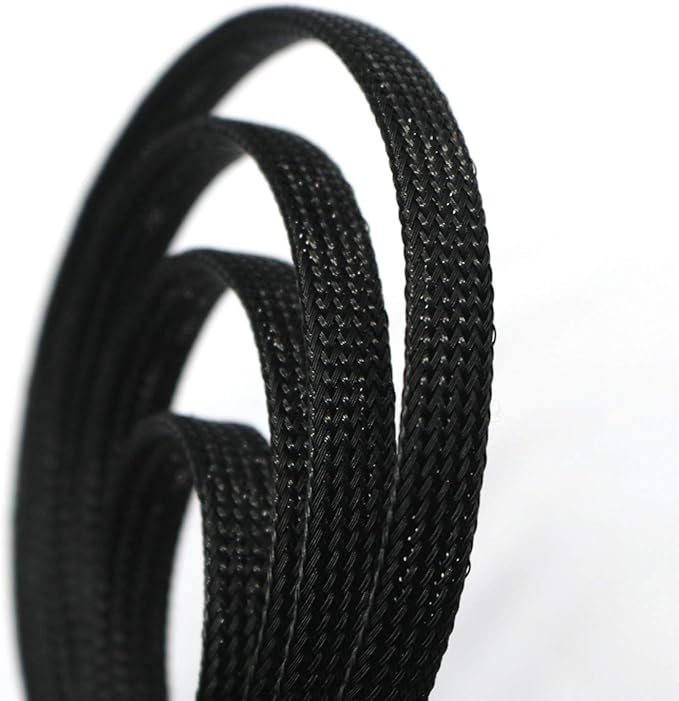 30ft PET Expandable Sleeving Wire Cable Sleeve (2/3", Black)