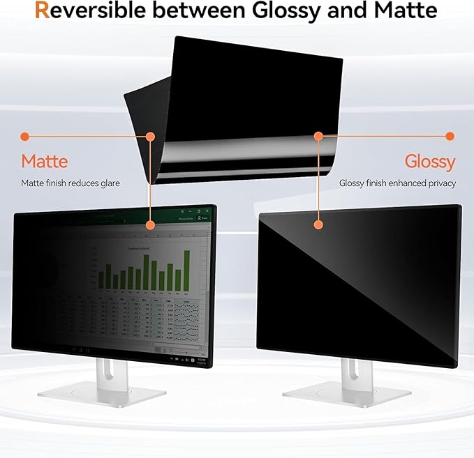 [5-Pack] 25 Inch Computer Privacy Screen for 16:9 Widescreen Monitor, Anti Glare Anti-UV Eye Protection Desktop PC LED Monitor Filter, Removable Anti-Scratch Screen Film 25in