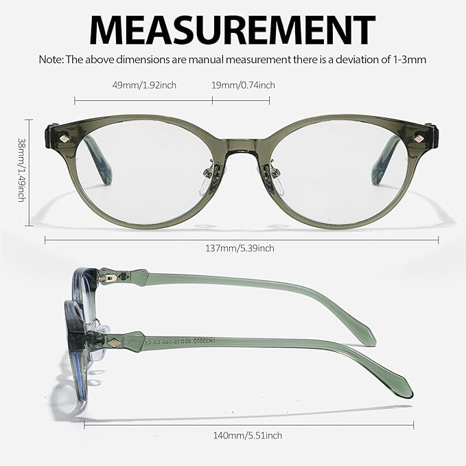 IGnaef Blue Light Blocking Glasses for Women, Oval Frame Bluelight Glasses for Gaming/Computer/Screen BL6216