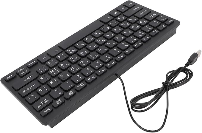 SENECESLI 78 Key Ultra Slim Language Keyboard, Russian Arabic English Bilingual Keyboard, Wireless Bluetooth, Travel Portable for Tablets Laptops Phones (Russian)