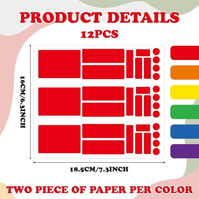 18 Sheets Classroom Laptop Labels-Chromebook Color Coding Stickers with Round & Rectangular Styles,Paper Cable Label Chromebook Labels to Write for Teacher Classroom Computer Management (6 Color)