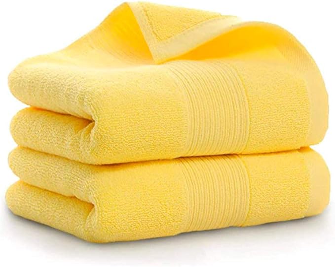 LRUUIDDE Bathroom Hand Towels 2 Set, Cotton Hand Towel for Bath, Hand, Face, Kitchen, Super Soft, Highly Absorbent, Machine Washable, Size 14" x 30" (Yellow)…