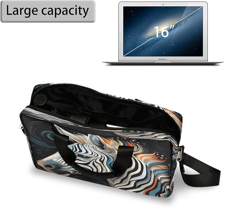 JXDXHCW Animal Zebra Laptop Bag Carrying Case 15.6 Inch Laptop Briefcase Messenger Shoulder Bag for Tablet Computer Bag for Travle Business Men Women