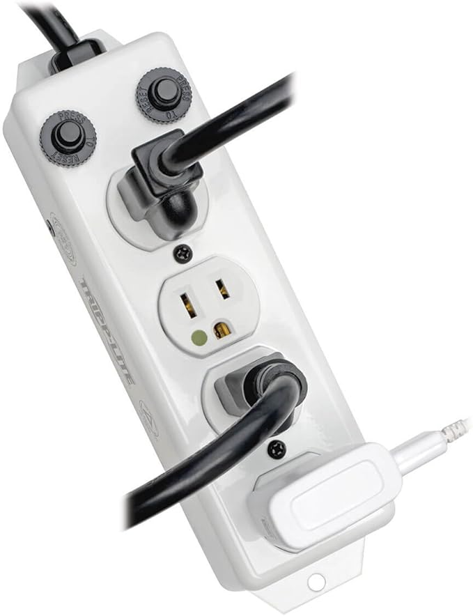 Eaton Tripp Lite Series Safe-IT Hospital-Grade Power Strip for Patient-Care Vicinity and Nursing Homes, UL 1363A Compliant, 4 Outlets, 3ft Coiled Extension Cord, (PS-410-HGOEMCC)