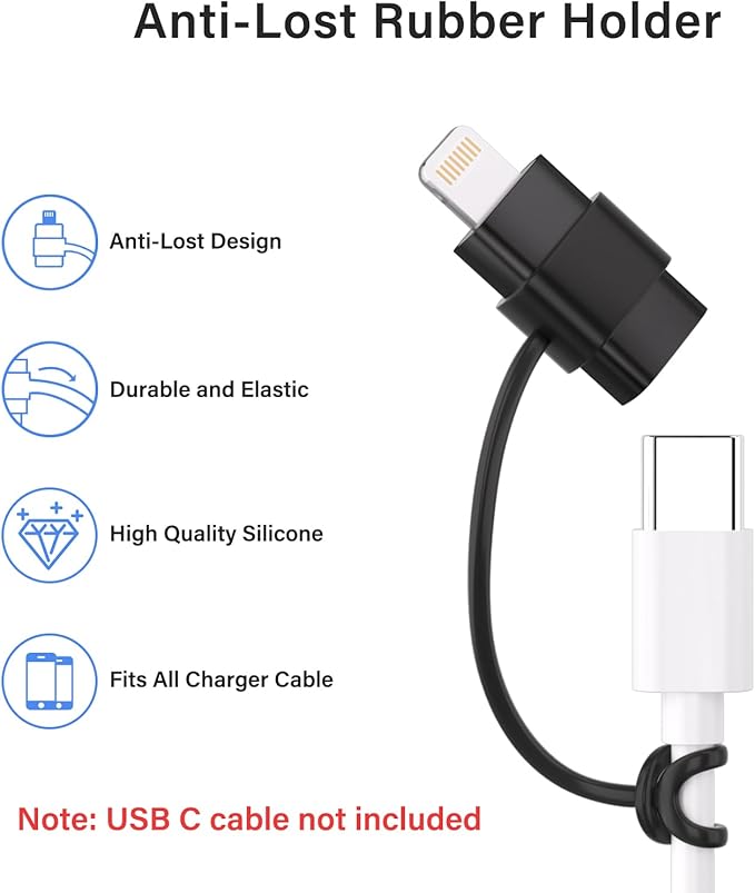 USB C Type C to Lightning Adapter （4 Pack） 1.8-2.2A 15W Fast Charging Support Data Sync,Lightning to USB Type C Cable Adapter for iPhone/iPad/for Airpods,with Anti-Lost Loop,Not for Audio/OTG (Black)