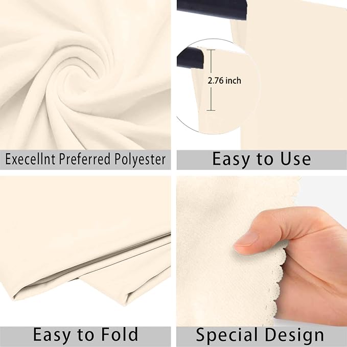 Cream Photo Backdrop for Photoshoot Cream Background for Photography Photo Backdrop Curtain for Party 5 x 7 FT