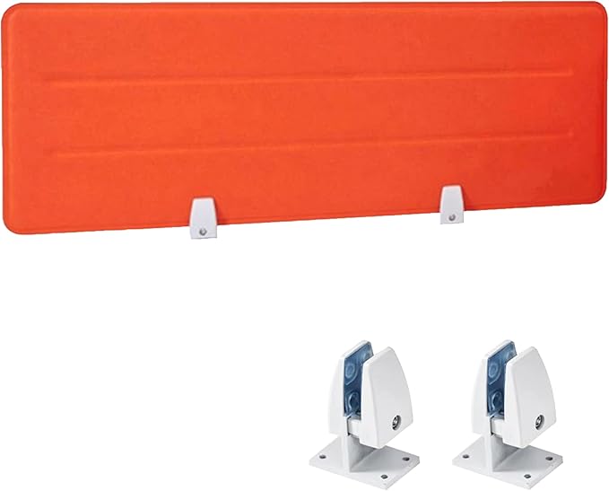 Desk Divider Panel, 34.6" x 11.8", Orange – Clamp-On with 2 T-Clips, Soundproof Noise Reducing Privacy Screen for Office or Home Desk, High Quality Polyester