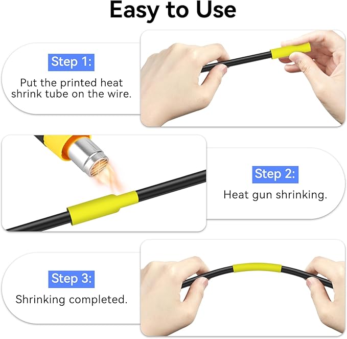 4 Pack Compatible for P-Touch HSe-611 HSe611 HS-611 HS611 Heat Shrink Label Tube 5.8mm 0.23'' Black on Yellow Shrink Tubing Wire Cable Tape for Ptouch PT-D400 H300 E500 D600 E300 E800W H75 Printers