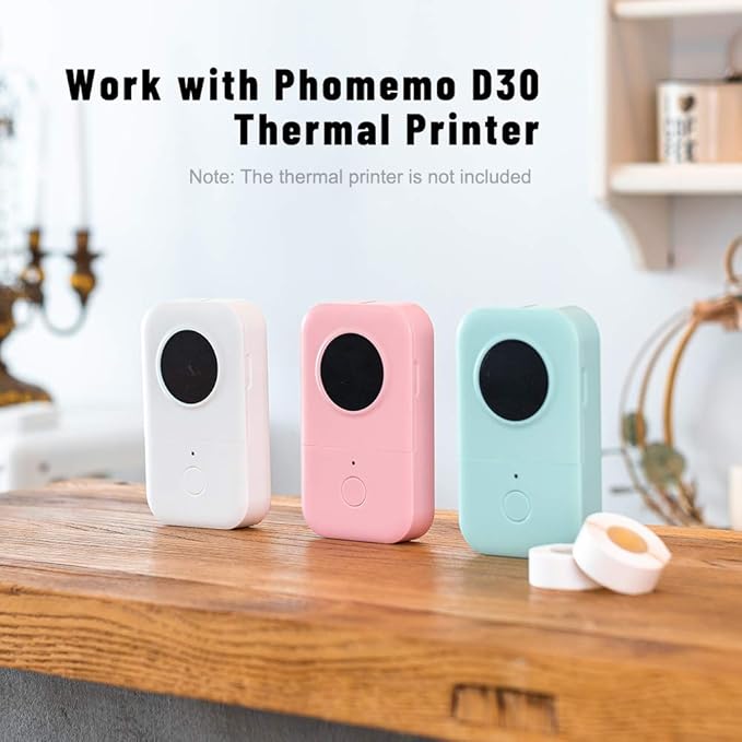 Phomemo D30 Label Maker Tape Cable Wire Label Tape, Black Print on White Sticker, 12.5mm x 74mm+35mm (3/8" x2 7/8"+1 3/8) Self-Adhesive Thermal Label Tape, 65 Tapes/Roll, 3-Roll