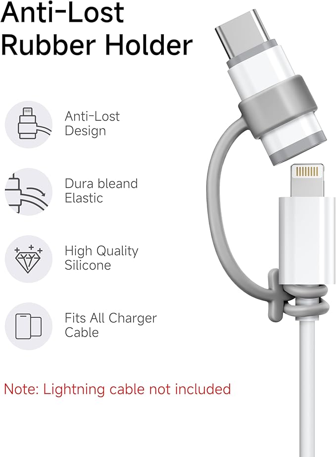 Lightning to USB C Adapter 4 Pack - Fast Charging & Data Transfer USB Type C to Lightning Charger Connector Compatible with iPhone 15/16/17 Pro Max/Plus, Samsung, Pixel - (Not for Audio/OTG)